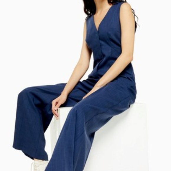 Topshop jumpsuit, blue, size 2 - FINAL PRICE - Picture 1 of 5